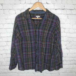 Talbots Woman Plaid Button Down Shirt